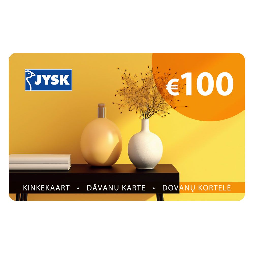 JYSK elektrooniline kinkekaart 100€ (saab kasutada ainult JYSK.ee)