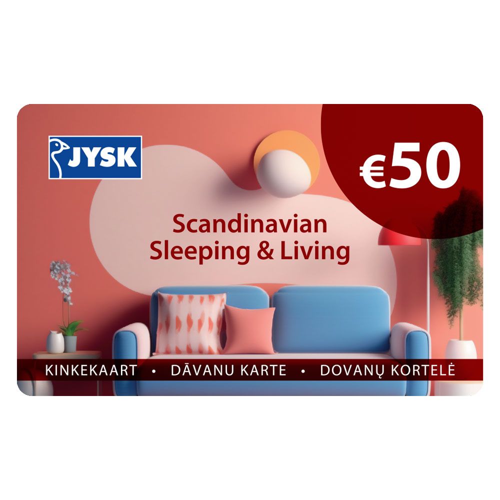 JYSK elektrooniline kinkekaart 50€ (saab kasutada ainult JYSK.ee)